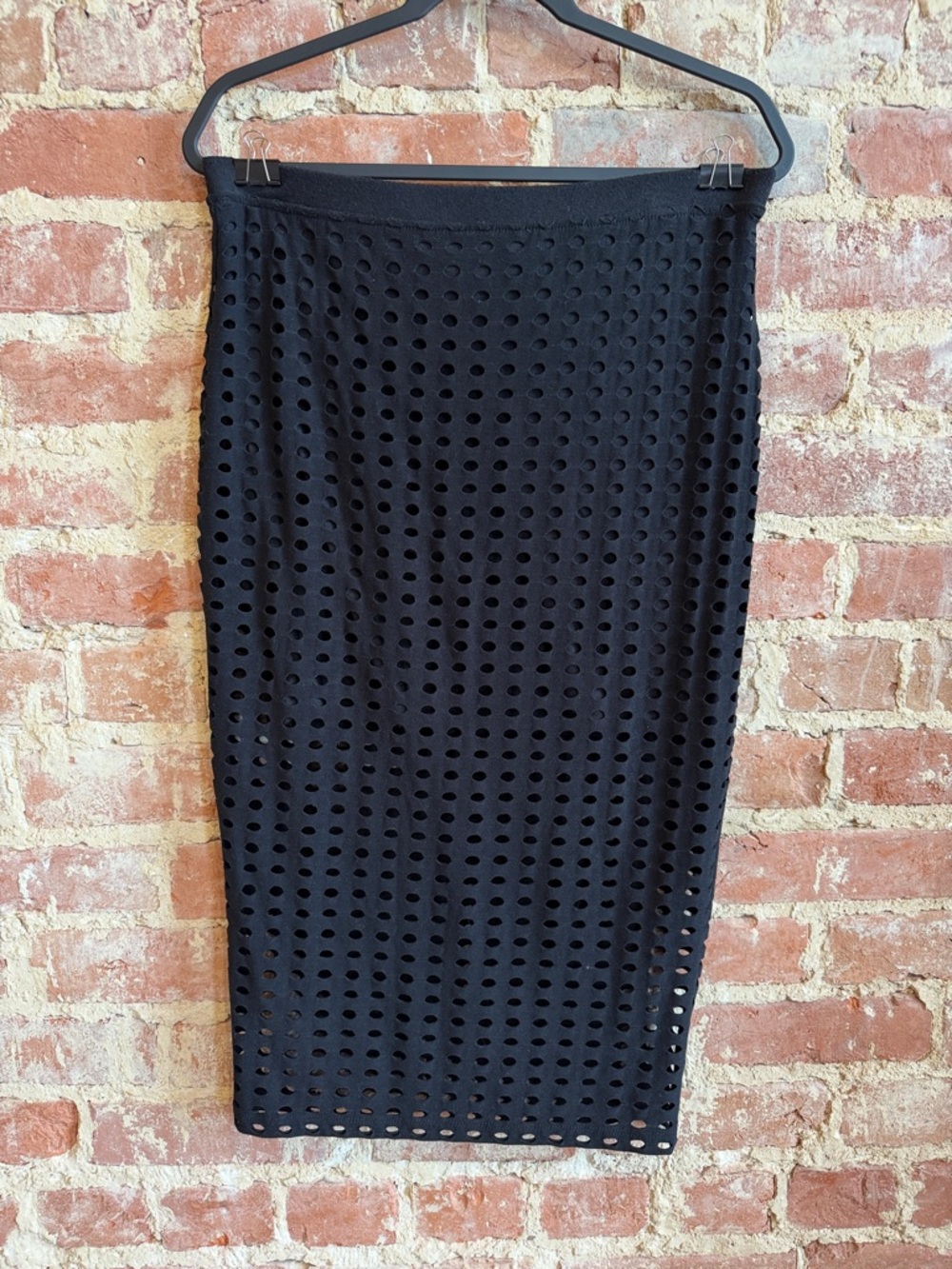 Alexander Wang Black Perforated Pencil Skirt